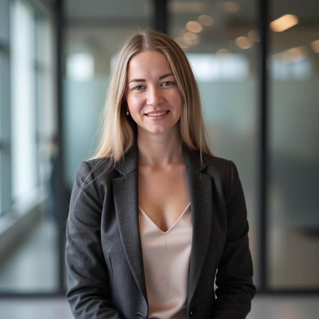 Нейрофото — корпоративное фото женщины в офисе